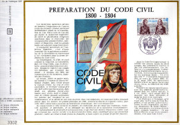 Feuillet Tirage Limité CEF 254 Préparation Du Code Civil - Brieven En Documenten