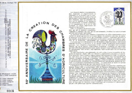 Feuillet Tirage Limité CEF 258 50e Anniversaire De La Création Des Chambres D'agriculture Coq - Brieven En Documenten