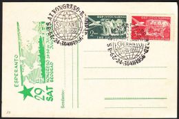 Yugoslavia 1956, Illustrated Card "Esperanto Congress Beograd 1956", W./special Postmark, Ref.bbzg - Covers & Documents