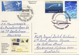 Geïllustreerde Briefkaart KLM Herdenkingsvlucht DC-2 "Uiver" Londen-Melbourne (1 Februari 1984) - Covers & Documents