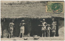 1216 Fortier Confection D Une Hutte Avec Bouse De Vache Femmes Seins Nus Used Bandiagara Mali - Guinée Française