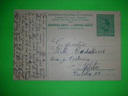 Yugoslavia,SHS Kingdom,Royaume Des Serbes,Croates Et Slovenes,stamped Stationery 50 Para Green Alexander,postcard 5. - Sonstige & Ohne Zuordnung