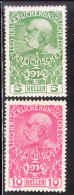Austria 1914 Emperor Franz Josef 2v Mint Hinged - Unused Stamps