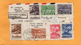 Iceland 1948 Registered Front Of Cover - Covers & Documents