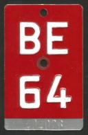 Velonummer Bern BE 64 - Plaques D'immatriculation