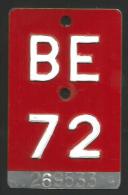 Velonummer Bern BE 72 - Plaques D'immatriculation