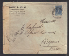 GRECE 1914/1918 Usages Courants Obl. S/enveloppe Censure Militaire Française - Covers & Documents