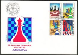 Yugoslavia 1990, FDC Cover "Chess Olympiad, Novi Sad 1990",  Ref.bbzg - FDC