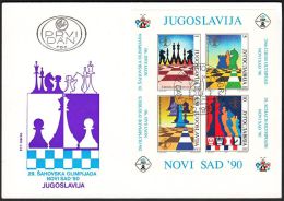 Yugoslavia 1990, FDC Cover "Chess Olympiad, Novi Sad 1990",  Ref.bbzg - FDC