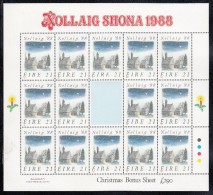 Ireland MNH Scott #730 Minisheet Of 14 21p Stone Church In Winter - Christmas - Blocchi & Foglietti