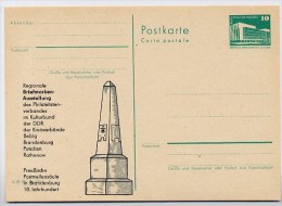 DDR P84-5-82 C5 Postkarte Zudruck POSTMEILENSÄULE Brandenburg 1982 - Private Postcards - Mint