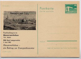DDR P84-12-83 C23 Postkarte Zudruck MAUERWERKSBAU BAD LANGENSALZA 1983 - Private Postcards - Mint