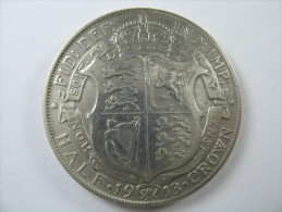 UK GREATE BRITAIN  ENGLAND HALF 1/2 CROWN 1913 SILVER 925 COIN RARE LOT 21 NUM 19 - K. 1/2 Crown