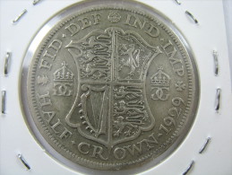 UK GREAT BRITAIN ENGLAND 1/2 HALF CROWN  1929 SILVER 500 LOT 26 NUM 2 - K. 1/2 Crown