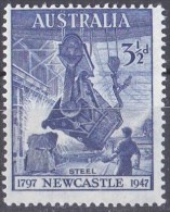 Australia 1947 31/2d Steel - Newcastle MNH - - Ungebraucht