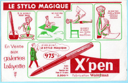 A1205 - BUVARD - STYLO MAGIQUE X'PEN  - Fabrication WATERMAN - En Vente Aux GALERIES LAFAYETTE - Papierwaren