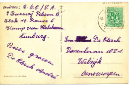 1953 Relais!!Fantasiekaart  Met PZ857 Van Helchteren Naar Wilrijk Vertrekstempel Zie Scan(s) - 1951-1975 León Heráldico