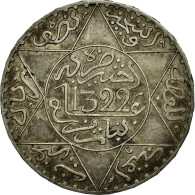 Monnaie, Maroc, 'Abd Al-Aziz, 1/2 Rial, 5 Dirhams, 1904, Paris, TTB+, Argent - Maroc