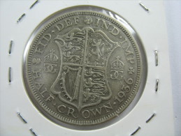 UK GREAT BRITAIN ENGLAND 1/2 HALF CROWN  1936  SILVER 500 LOT 26 NUM 16 - K. 1/2 Crown