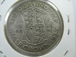UK GREAT BRITAIN ENGLAND 1/2 HALF CROWN  1939  SILVER 500 LOT 26 NUM 18 - K. 1/2 Crown