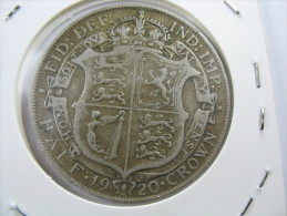 UK GREAT BRITAIN ENGLAND 1/2 HALF CROWN  1920 SILVER 500 LOT 26 NUM 22 - K. 1/2 Crown