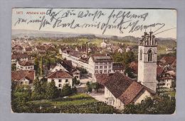 ZH Affoltern A. Albis 1915.X.25. Affoltern  Kirche Frabrik U. Teilansicht  Photoglob ZH - Affoltern