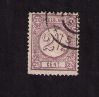 Timbre Oblitéré Pays-Bas, Timbre D´impression, 2 1/2 C., 1876 - Gebraucht