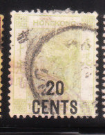 Hong Kong 1891 Queen Victoria 20c On 30c Used - Oblitérés