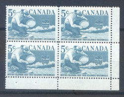 Canada  **    N° 304 -  Centenaire De La Colombie Britannique .  Bloc De 4 - Unused Stamps