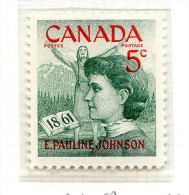 Canada  *    N° 319 -  Poétesse Emily Pauline - . - Ongebruikt