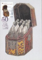 CUTLERY CASE, TURTOISE SHELL WITH SILVER FITTINGS, CM, MAXICARD, CARTES MAXIMUM, 2003, PORTUGAL - Maximum Cards & Covers