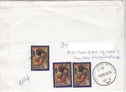 CHRISTMAS, JESUS BIRTH ICON, STAMPS ON COVER, 2012, ROMANIA - Lettres & Documents