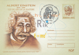 ALBERT EINSTEIN, SCIENTIST, COVER STATIONERY, ENTIER POSTAL, 2005, ROMANIA - Albert Einstein