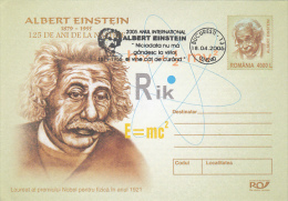 ALBERT EINSTEIN, SCIENTIST, COVER STATIONERY, ENTIER POSTAL, 2005, ROMANIA - Albert Einstein