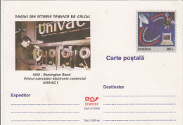 COMPUTERS, REMINGTON RAND UNIVAC 1, PC STATIONERY, ENTIER POSTAL, 2000, ROMANIA - Informatique