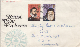 BRITISH POLAR EXPLORERS, FROBISHER, HUDSON, SPECIAL COVER, 1972, UK - Explorateurs