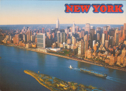 CPA NEW YORK CITY- MIDTOWN PANORAMA FROM THE EAST SIDE, ISLAND, SHIP - Panoramic Views