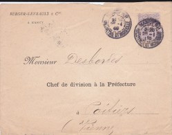1905 - RARE TIMBRE SEMEUSE 30c PERFORE De "BERGER-LEVRAULT Et CIE" Sur DEVANT De LETTRE - Autres & Non Classés