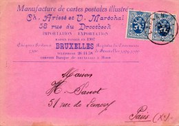 - Carte-Postale-Lettre - Lion Héraldique 50c. - Posté De BRUXELLES à PARIS En 1936 - Scan Verso - - Rural Post