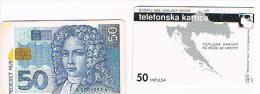 CROAZIA (CROATIA) - CHIP  - HPT 1995   PEDESET  KUNA  50 UNITS      - USED -  RIF. 6689 - Timbres & Monnaies