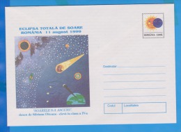 Solar Eclipse, Sun, Moon, Bat, Romania Postal Stationery - Astrologie