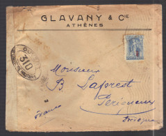 GRECE 1914/1918 Usages Courants Obl. S/enveloppe Censure Militaire Française - Cartas & Documentos