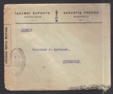 GRECE 1914/1918 Usages Courants Obl. S/enveloppe Censure Militaire Française - Cartas & Documentos