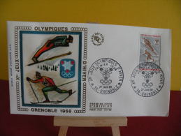 FDC- Jeux Olympiques D´Hiver 1968 - 38 Grenoble - 27.1.1968 - 1er Jour, - Winter 1968: Grenoble