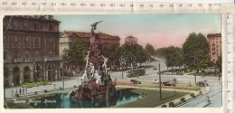 B1195 - FOTOSCOPE - TORINO -PIAZZA STATUTO - MONUMENTO AL FREJUS - TRAMWAY - AUTO OLD CARS - Acquerellata  VG 1956 - Plaatsen & Squares