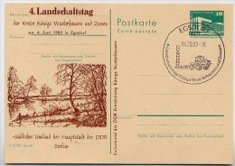 DDR P84-22a-83 C29-a Postkarte Zudruck LANDSCHAFTSTAG EGSDORF Sost. 1983 - Cartoline Private - Usati