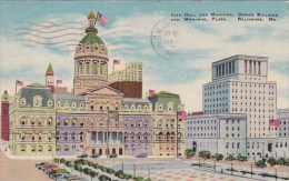 City Hall And Municipal Office Building And Memorial Plaza Baltimore Maryland 1944 - Baltimore