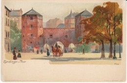 Munich Muenchen Germany, Kley Artist Image Sendlinger-Tor Gate, C1890s/1900s Vintage Postcard - Kley