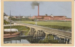 Ütersen Uetersen Germany, Pinnau Bridge And Paperworks Factory, Industry C1910s Vintage Postcard - Uetersen