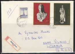 ROMANIA Postal History Brief Envelope RO 035 Art Sculpture TV Tower - Covers & Documents